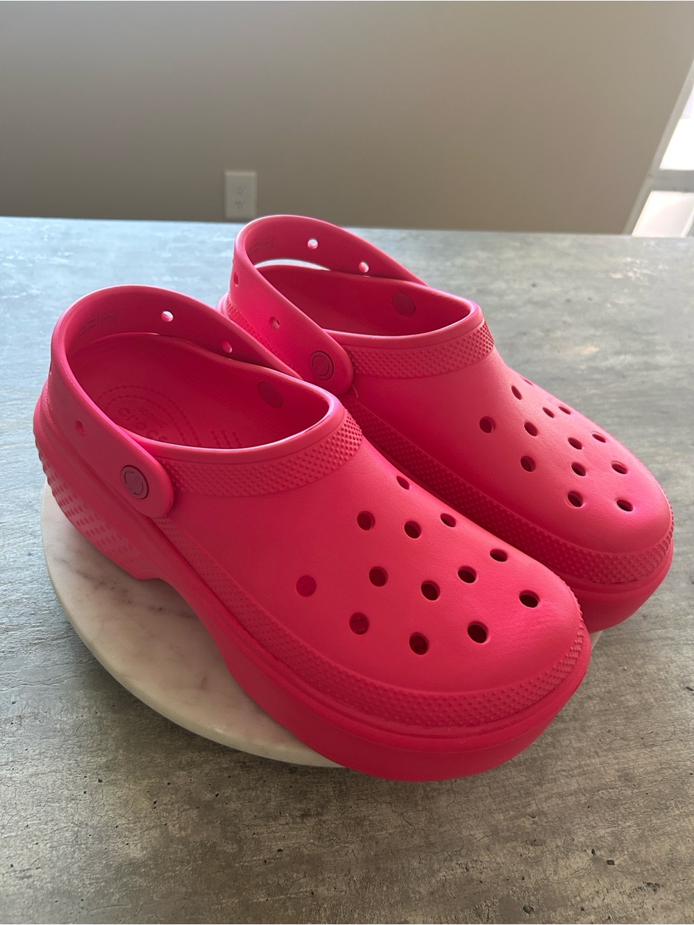 Crocs Stomp Clog Sandals in Bright Pink W-12